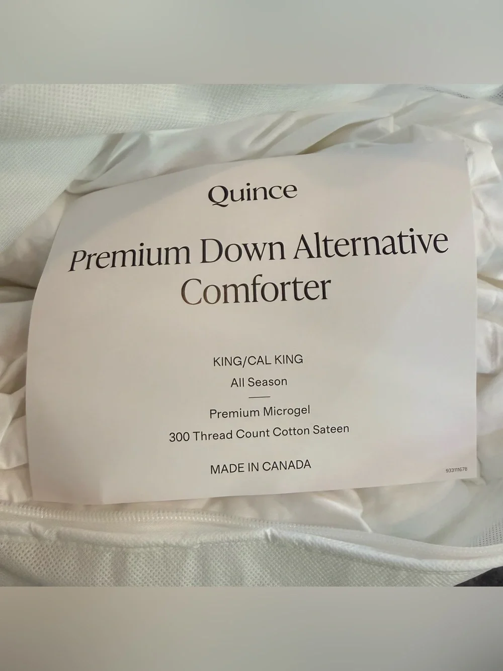Quince All Season Premium Down Alternative Duvet Insert King California King